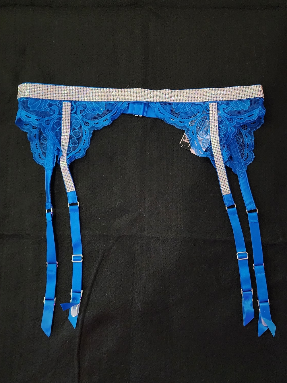 Victoria's Secret Lace Lingerie Garter with Rhinestone Trim Size XS/S, NWT